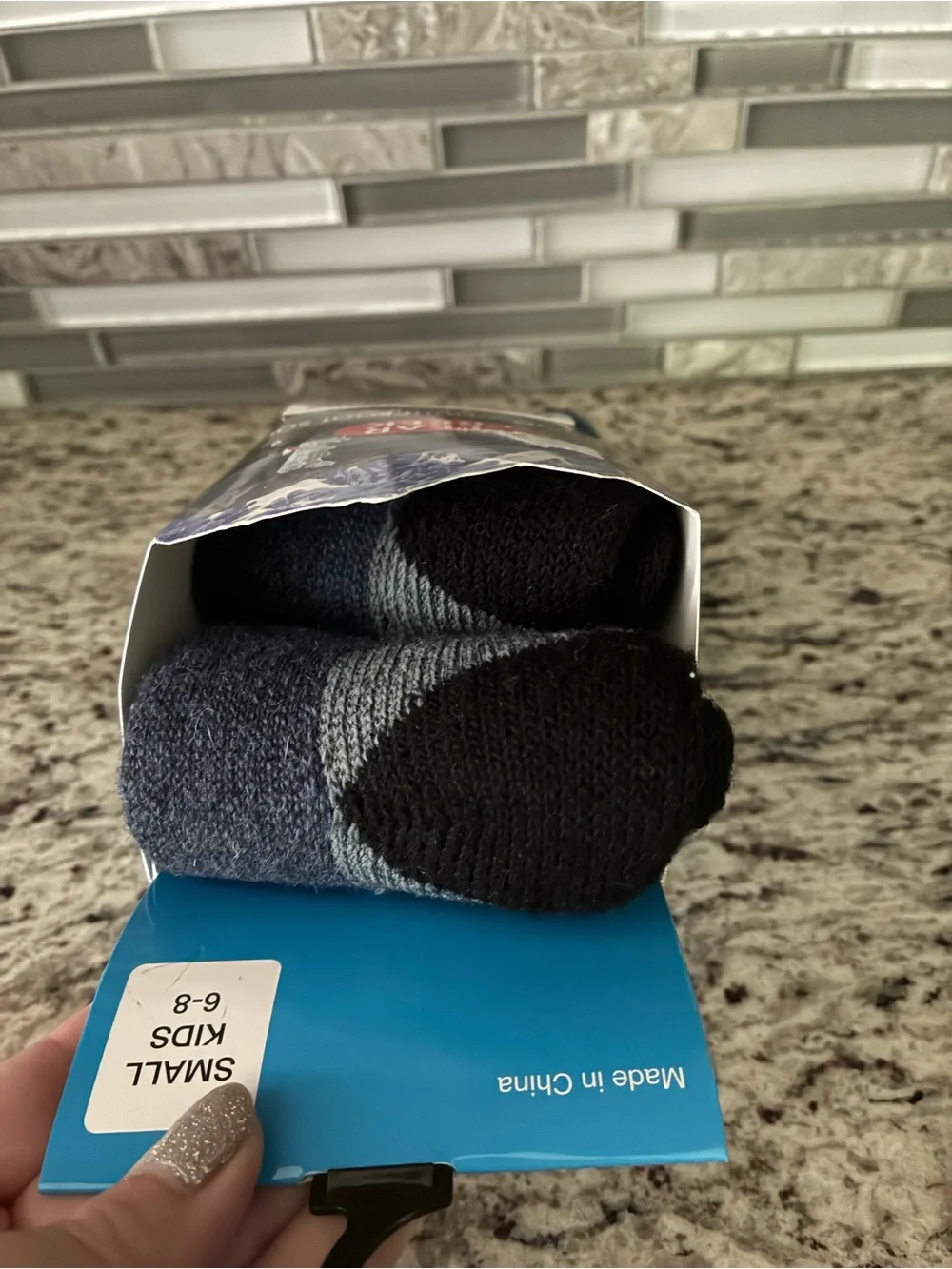 merino wool boot socks kids boys girls size 6-8 outdoor 2 pairs new